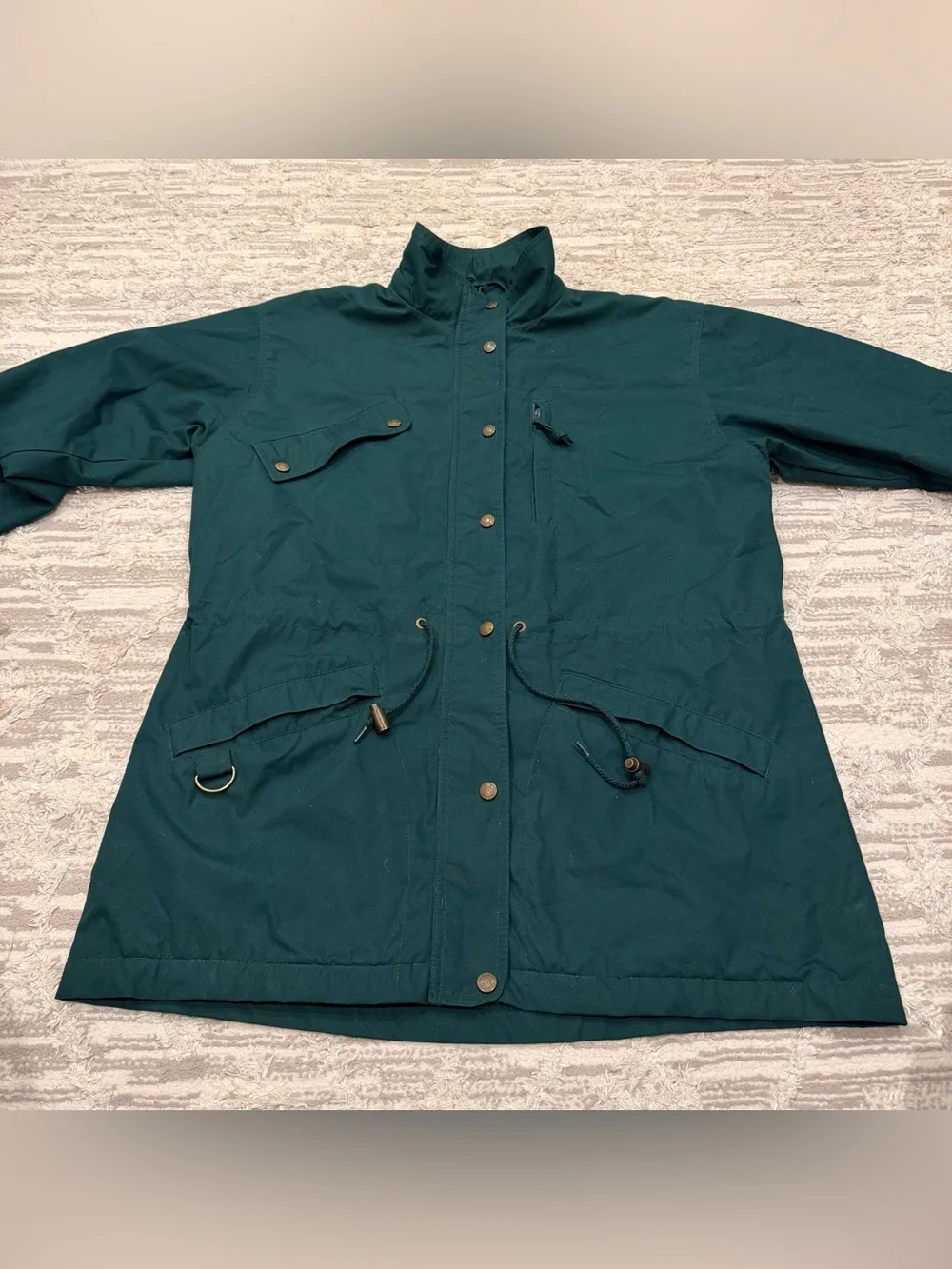 Vintage Eddie Bauer Wool Plaid Lined Chore Coat Men’s Medium Jacket Zip Button